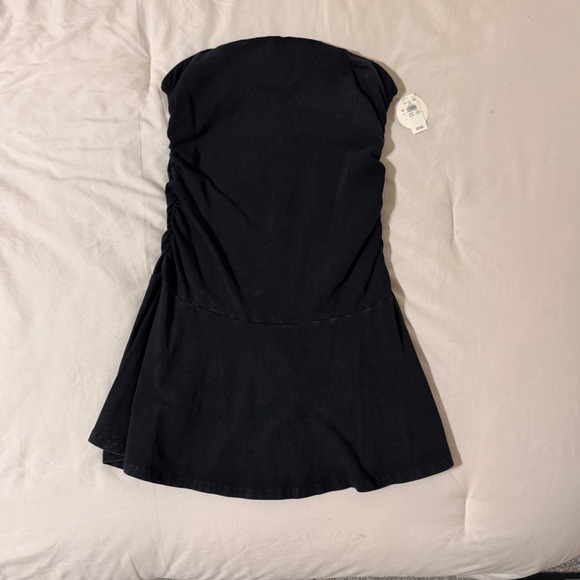 aerie Dresses & Skirts - Aerie OFFLINE Strapless Skort Dress Black Ruched Tube Top Mini Dress Medium NWT